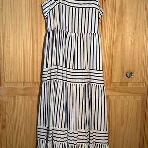 Striped Blue and White Maxi Dress